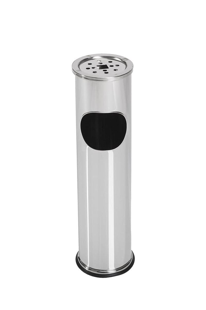 METLEX, Standascher mit Mülleimer (Chromstahl) MX9158 SL Silber, Silber