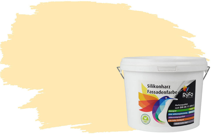 RyFo Colors Silikonharz Fassadenfarbe Lotuseffekt Trend Samtgelb 3l - bunte Fassadenfarbe, weitere G
