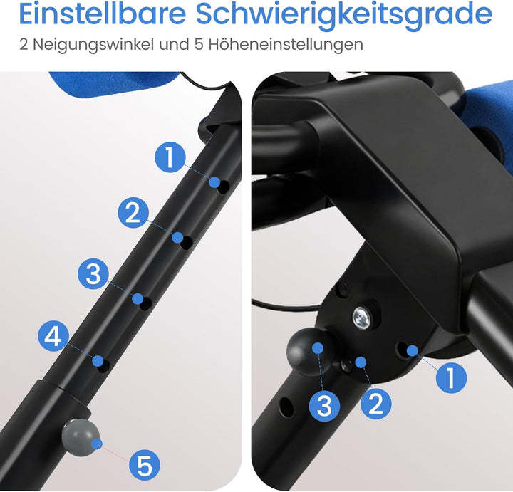 Ab Trainer Abdominal Muscle Machine Adjustable for Home Gym, Foldable And Space-Saving, Quiet Wheels
