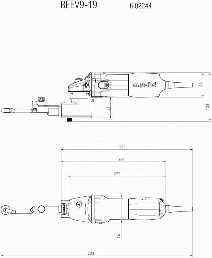 Metabo Bandfeile BFE 9-20 Set (602244500) Stahlblech-Tragkasten, Nennaufnahmeleistung: 950 W, Abgabe