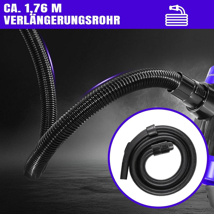 ZyklonStaubsauger Beutellos ohne Beutel, 1200W Elektrischer Staubsauger mit Handkabel für Tierhaare,