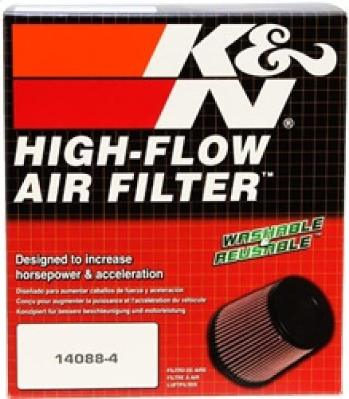 K&amp;N RP-4980 KFZ und Motorrad universeller Luftfilter mit Kohlefaser-Deckel, Rot