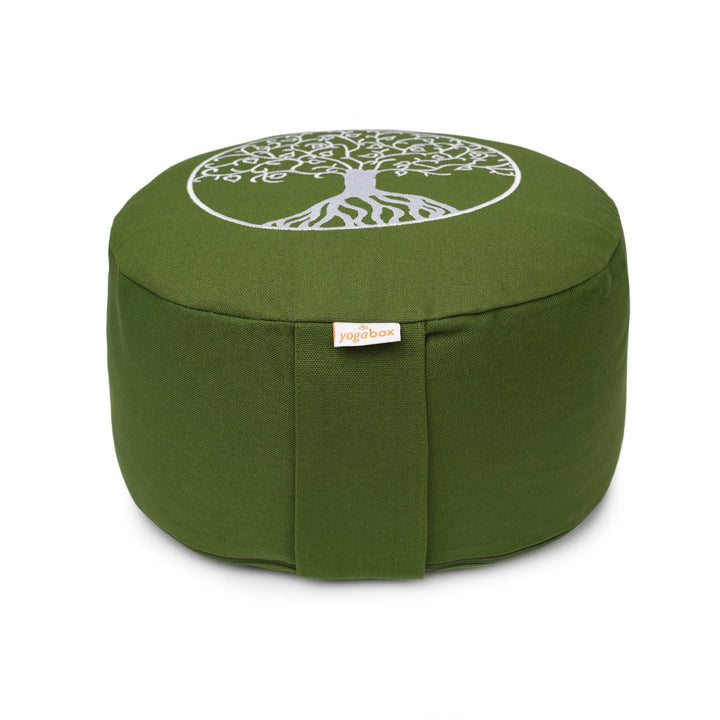Yogabox Meditationskissen Glückssitz® Lebensbaum Olive, Olive