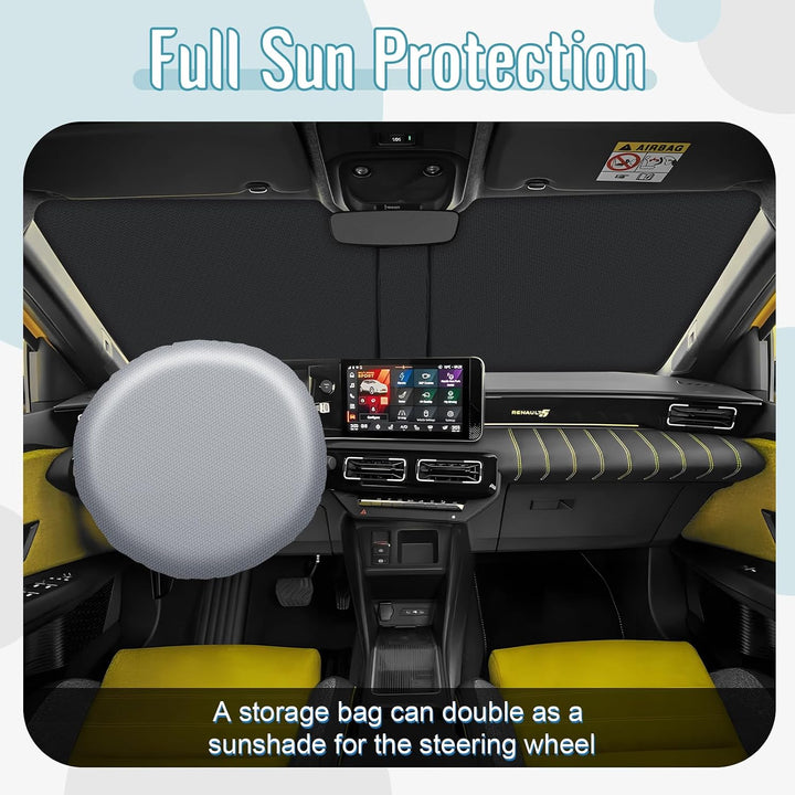 [Upgrade] CDEFG Kompatibel mit Renault 5 E-Tech R5 2024 2025 2026 Sonnenschutz Abdeckungen Frontsche