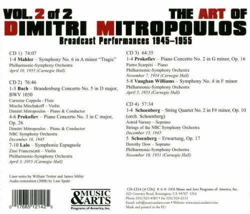 Dimitri Mitropoulos - Broadcast Performances 1945-1955, Audio-CD