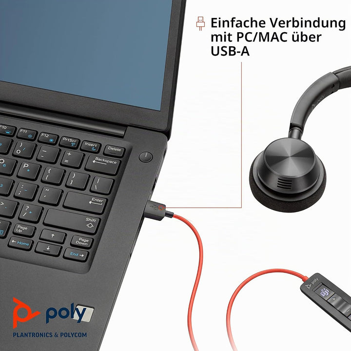 Plantronics – Blackwire 3320 USB-A (Poly) – kabelgebundenes Zwei-Ohr Headset (Stereo) mit Mikrofonar