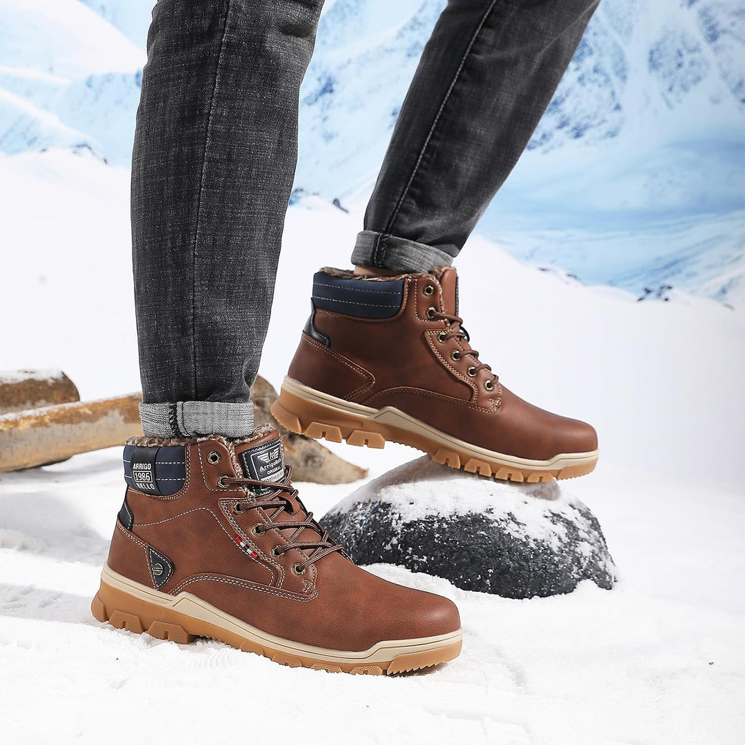 ARRIGO BELLO Winterstiefel Herren Winterschuhe Gefüttert Rutschfeste Warm Stiefel Gemütlich Trekking