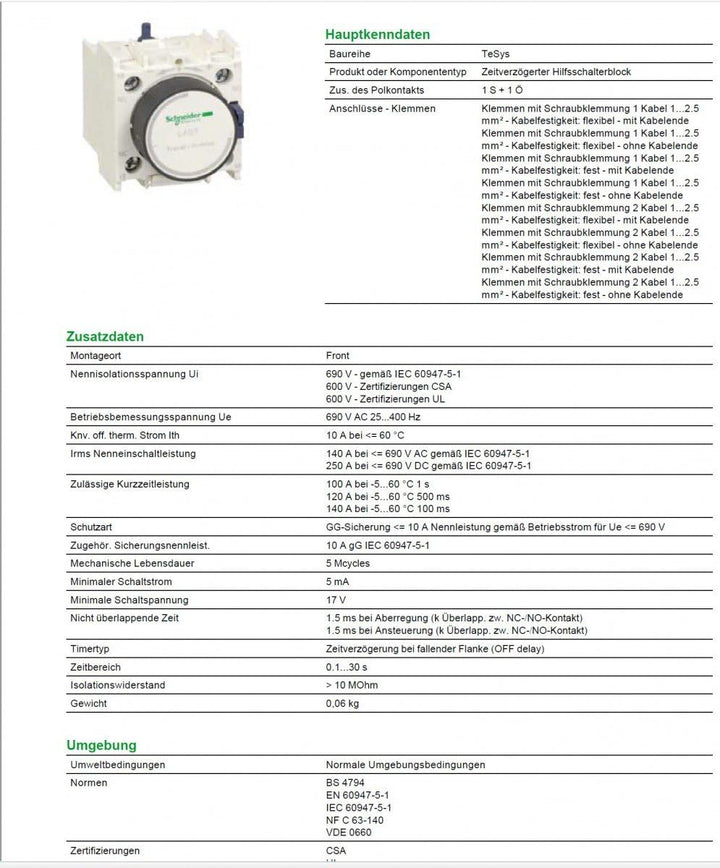 Schneider Electric LADR2 LADR2 Zeitrelaisblock 1St.