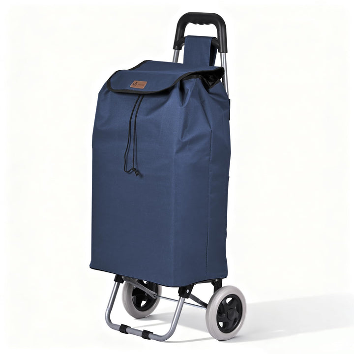 VOUNOT® Einkaufstrolley klappbar 59L, 2-in-1 Trolley Einkaufswagen mit 2 Räder, Abnehmbare Tasche, R