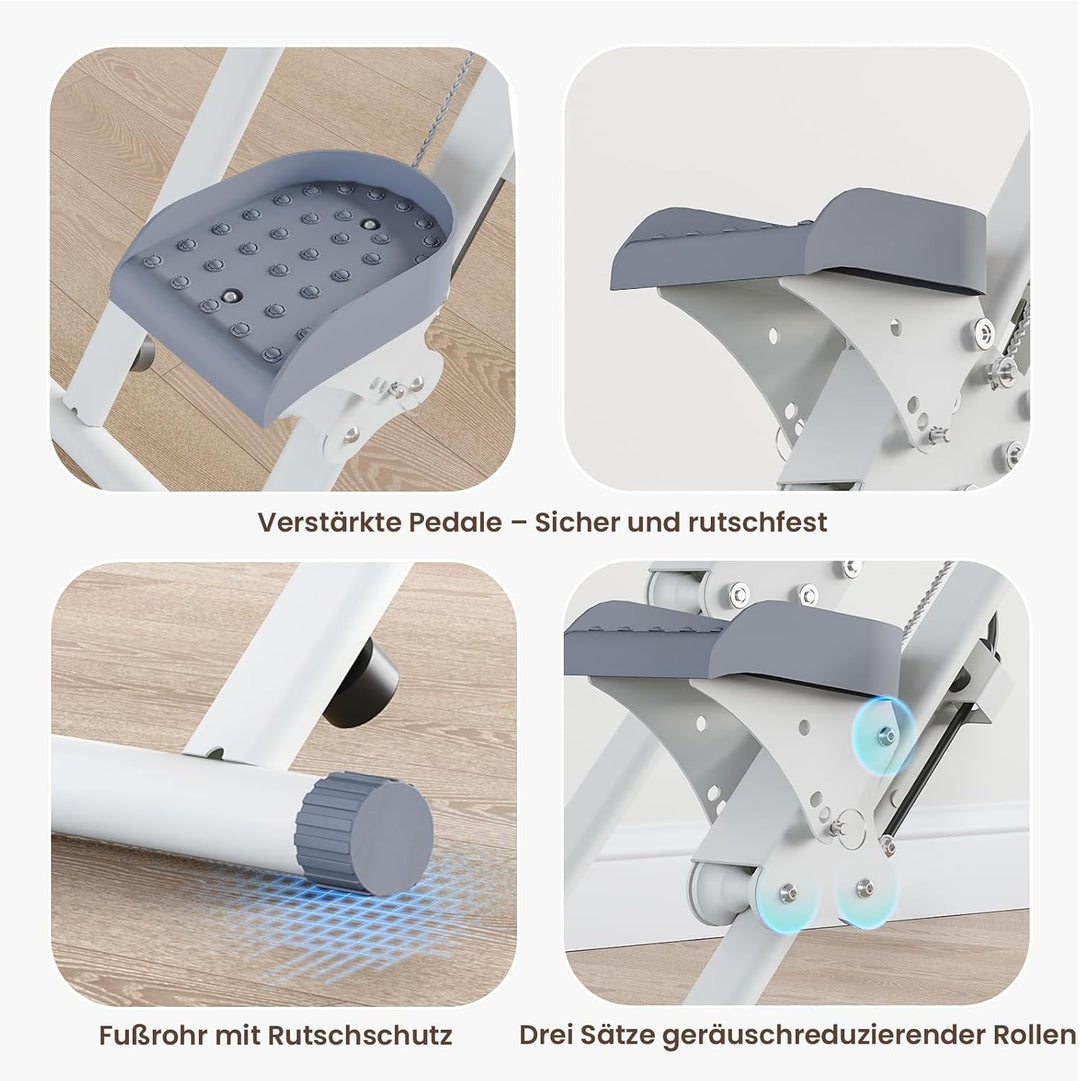 Mdeam Stair Stepper für Zuhause, Vertical Climber mit Haltegriff Weiss, Weiss