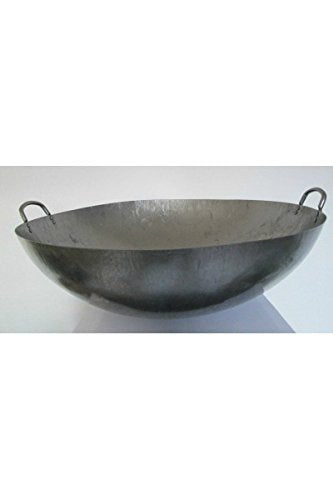 Wok-Pfanne aus Stahl, handgefertigt, 51 cm