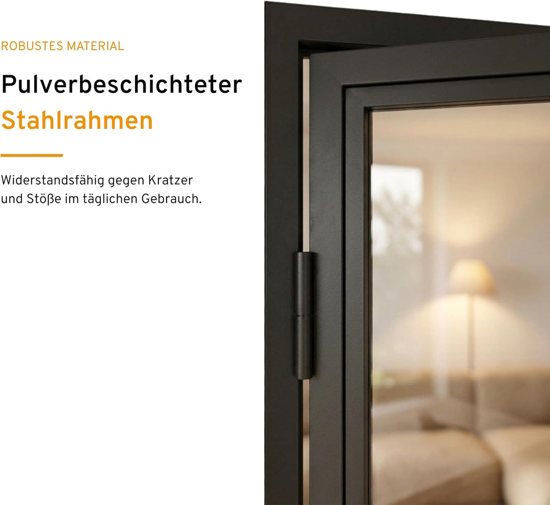 inova Glastür Komplettset 709x1972mm DIN rechts Griffstange Drehtür mit Beschlag und Zarge 709x1972m