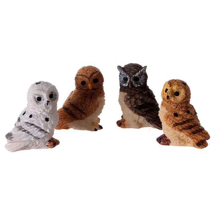 Holyart Weihnachtskrippen: Set von 4 Eulen für Krippen 11cm