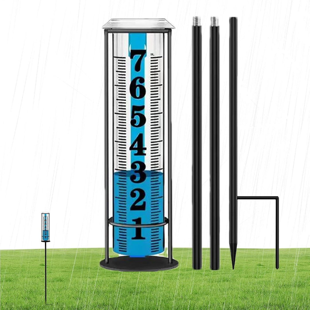 Rain Measure Gauge, Water Gauge Stake Collection, Accurate Rainwater Measuring Meter for Terraces, D