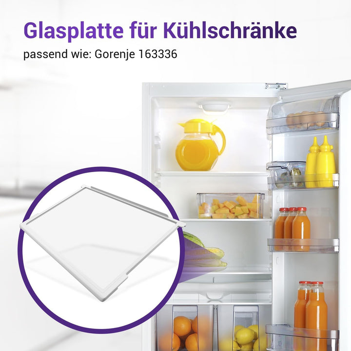 Viоks.pro Kühlschrank Glasplatte Ersatz für Gorenje Kühlschrank Einlegeboden Glas 163336 465 x 300 m