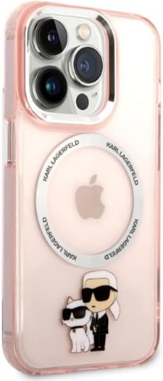 Karl Lagerfeld KLHMP14LHNKCIP Hülle für iPhone 14 Pro 6,1" hardcase rosa Iconic Karl&amp;Choupette