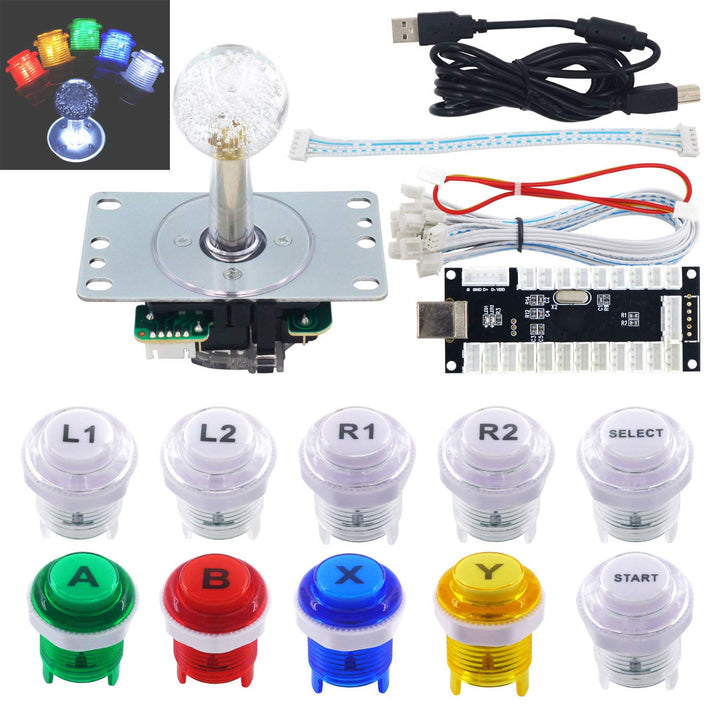 SJ@JX Arcade Game DIY Kit - Mechanische Tastatur Schalter, LED Taste, Joystick Controller, Zero Dela