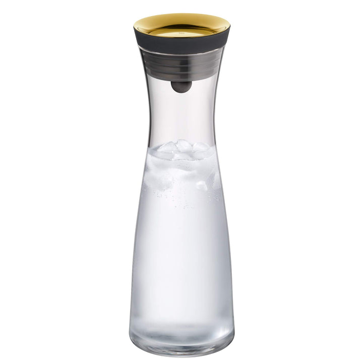 WMF Basic Wasserkaraffe aus Glas, 1 Liter, Glaskaraffe mit Deckel, Silikondeckel, CloseUp-Verschluss