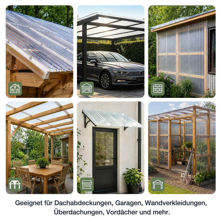 Trapezblech Wellplatten Transparent 90 * 80cm 90*80cm (5Pcs), 90*80cm (5Pcs)