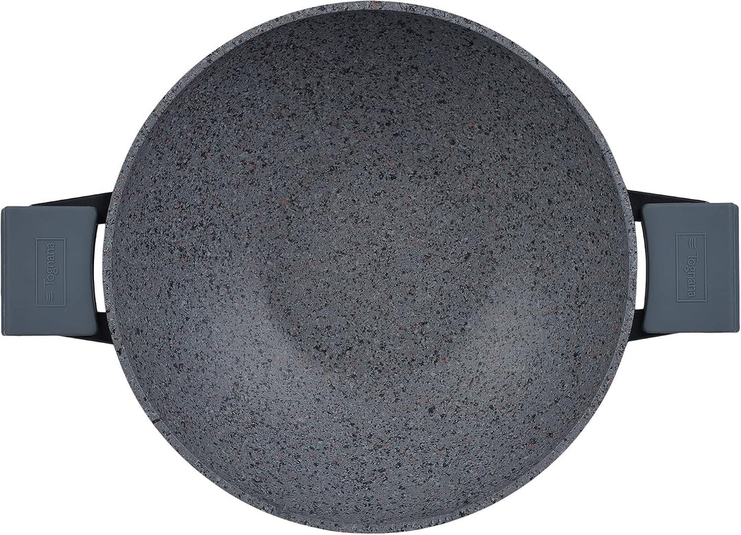 Wok -Topf mit Griff und Deckel AMBIZIOSA D32, schwarz Wok 32cm mit Deckel, Wok 32cm mit Deckel