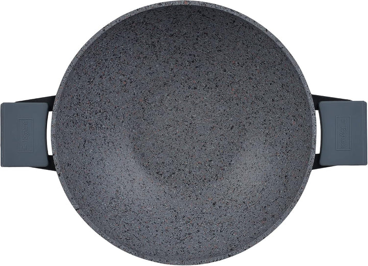 Wok -Topf mit Griff und Deckel AMBIZIOSA D32, schwarz Wok 32cm mit Deckel, Wok 32cm mit Deckel