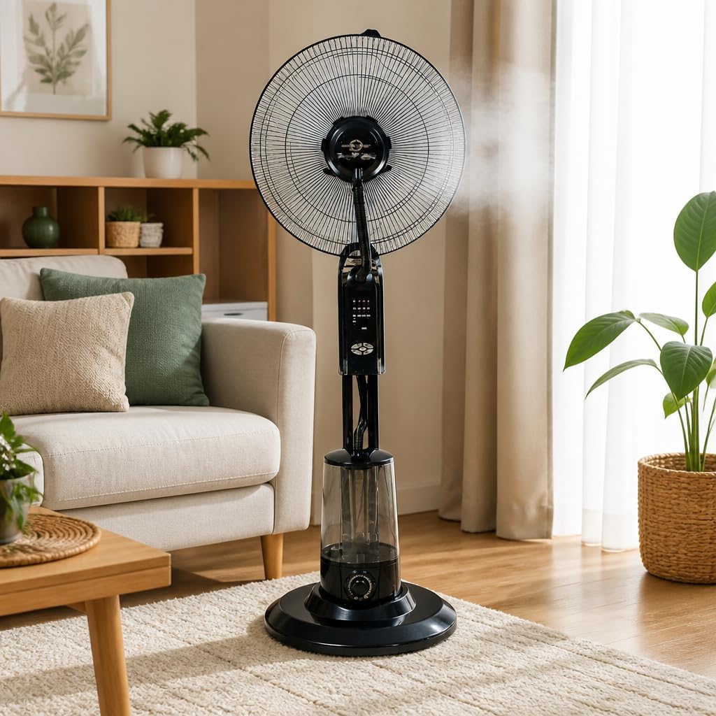 Ventilator mit Zerstäuber auf Fuss, Tank 3,2 l, Fernbedienung