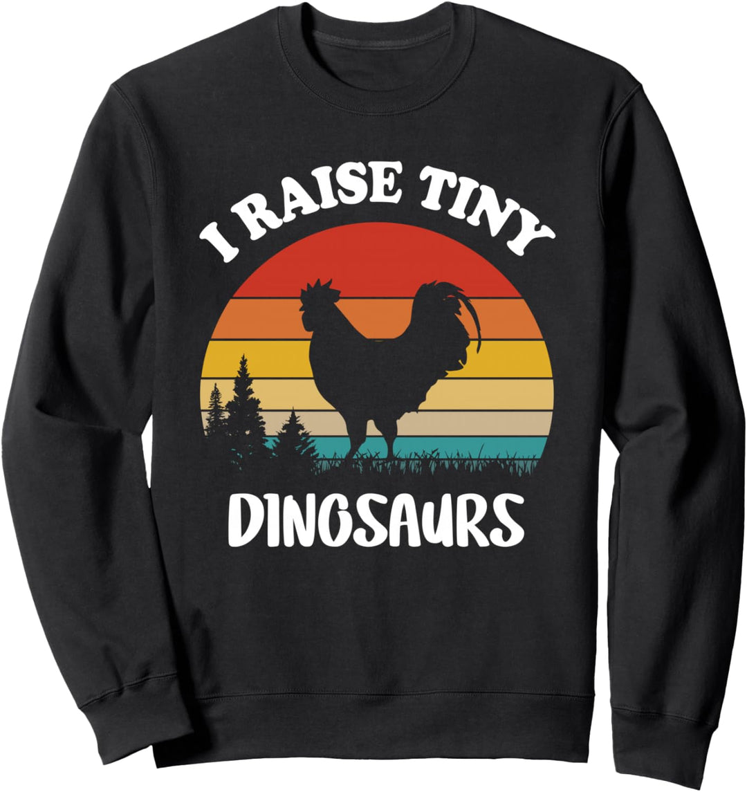 Vintage I Raise Tiny Dinosaurs - Retro Chicken Silhouette Sweatshirt