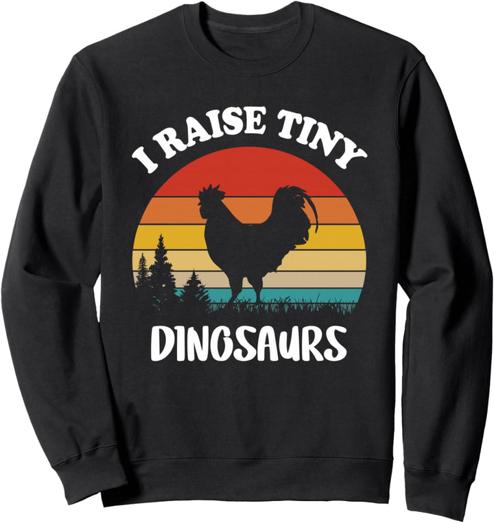 Vintage I Raise Tiny Dinosaurs - Retro Chicken Silhouette Sweatshirt
