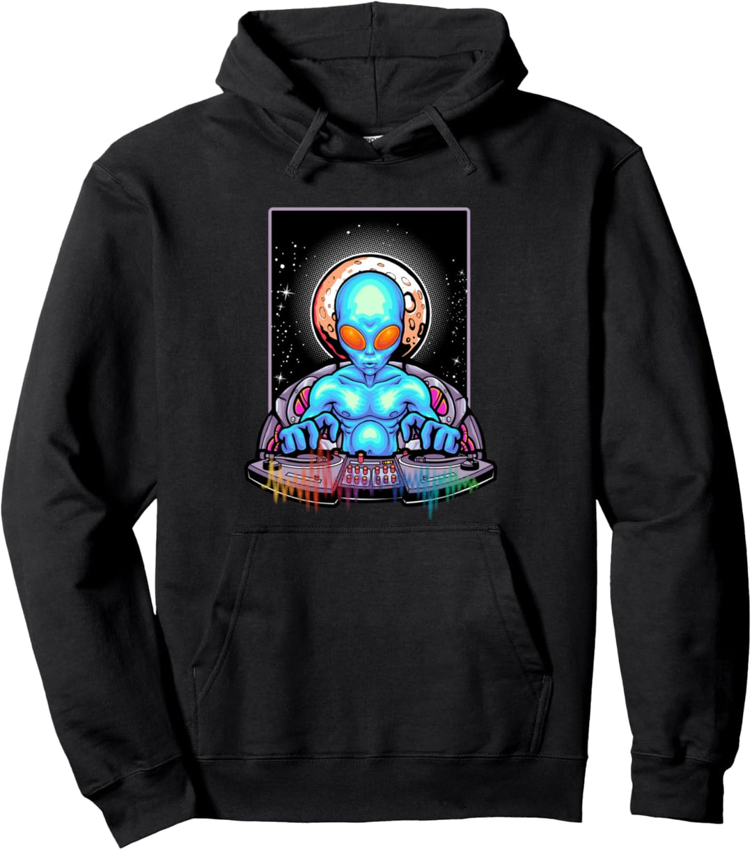 Techno Music Psychedelic Alien House DJ Festival Pullover Hoodie