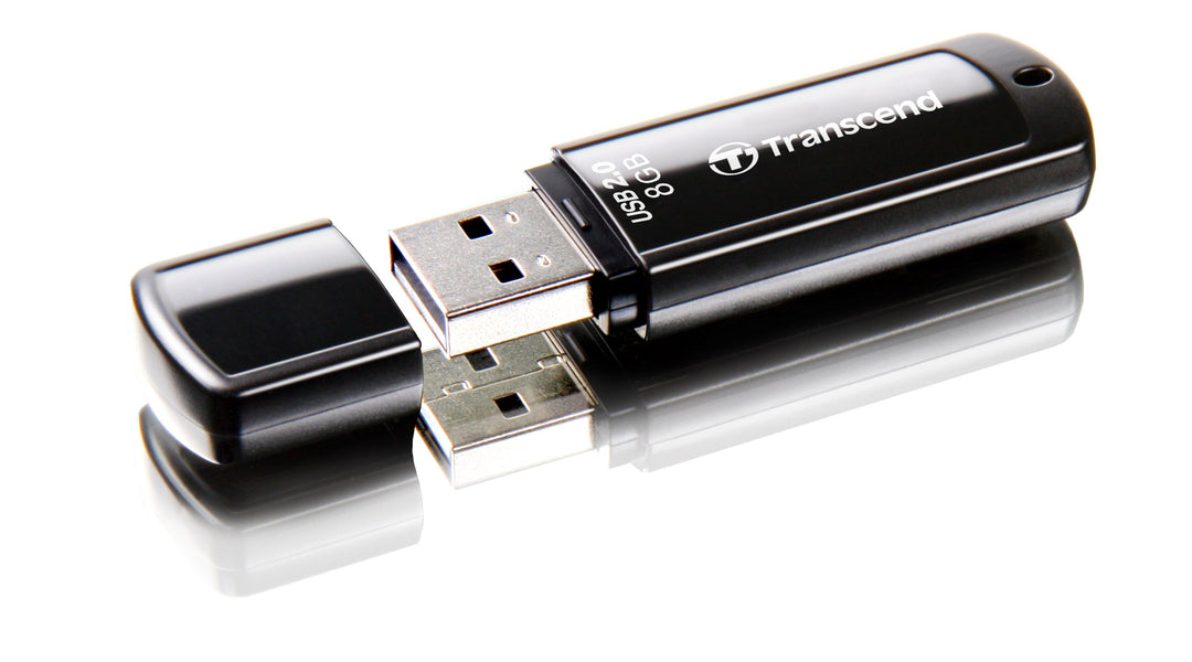 Transcend 8GB JetFlash 350 USB 2.0 Speicherstick, Schwarz Schwarz 8GB, Schwarz 8GB
