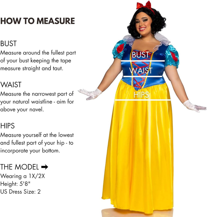 Leg Avenue Plus Size Classic Snow White Fancy Dress Costume 1X-2X, 1X-2X