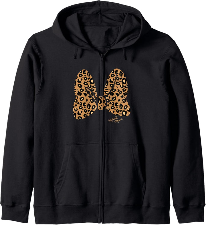 Disney Minnie Mouse Classic Leopard Print Bow Kapuzenjacke