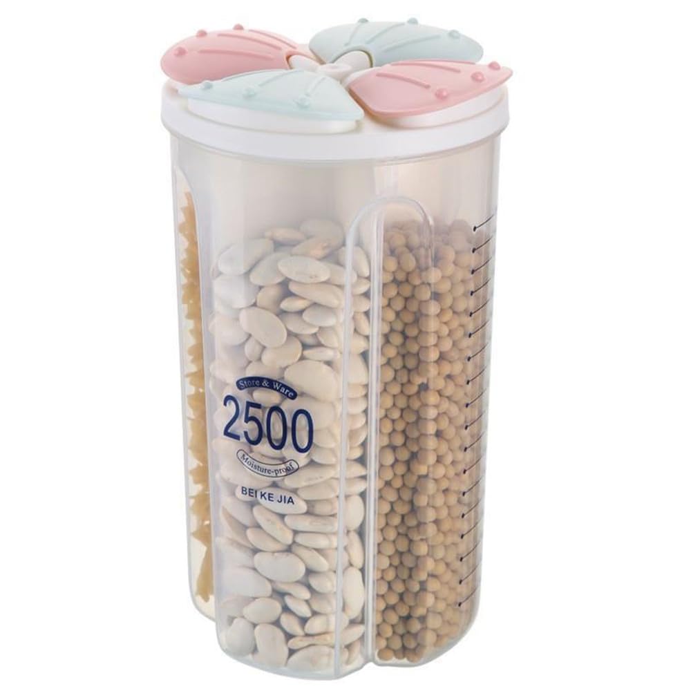 Müsli-Spender, Behälter, Lebensmittelbehälter, für Pasta, luftdicht, transparenter Kunststoff mit me