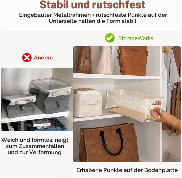 StorageWorks Aufbewahrungskorb Klein, Stoff Aufbewahrungsbox Schmal, Aufbewahrung Badezimmer, Lange