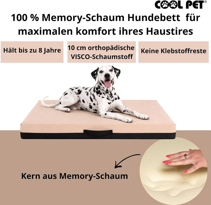 COOL PET Komplett anpassbare Premium-Orthopädische VISCO-Memory-Foam Hundematratze (Grösse, Farbe &amp;