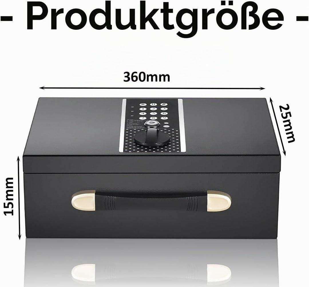 Geldkassette Feuerfest Wasserdicht, Feuerfeste Dokumentenbox, Tresor Feuerfest mit Zahlenschloss &amp; S