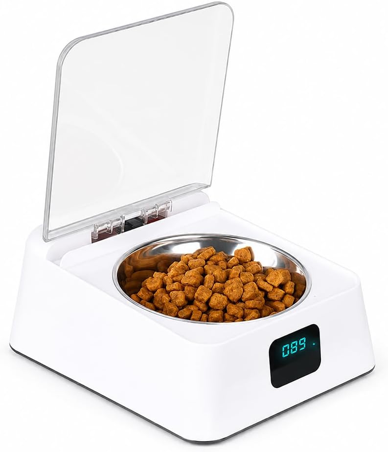 Futterautomat Katze Nassfutter, 350 ml Automatisch Katzenfutter Automat mit Infrarot Sensor Nassfutt