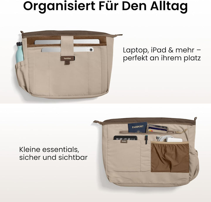tomtoc Puffer Laptop Tragetasche für Damen, 13,5L Tote Bag für 15-16 Zoll Macbook, Leichte Schultert