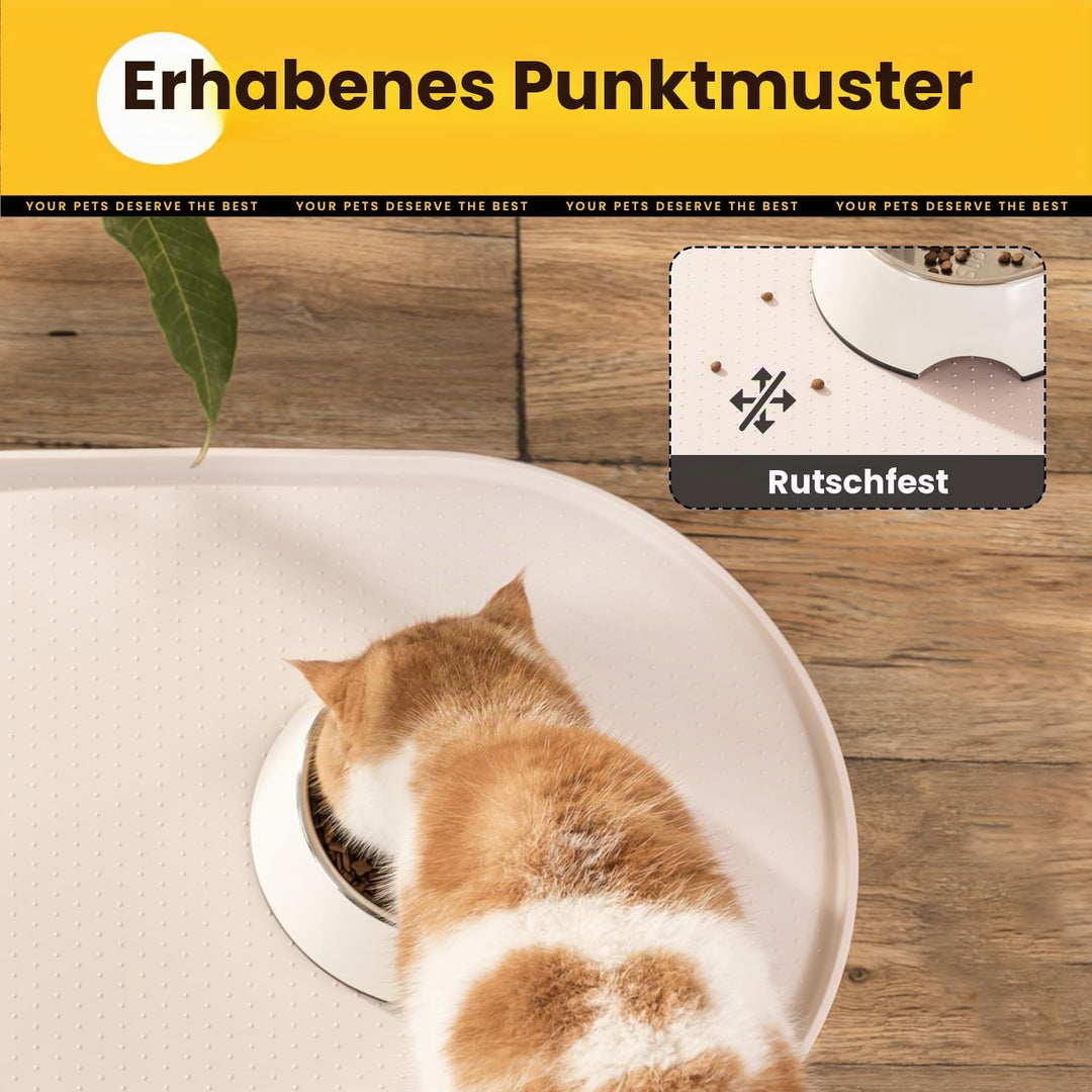Conlun Napfunterlage Hund,1,2cm Hohe Ränder Futtermatte Katzen zur Vermeidung von Verschüttungen,BPA
