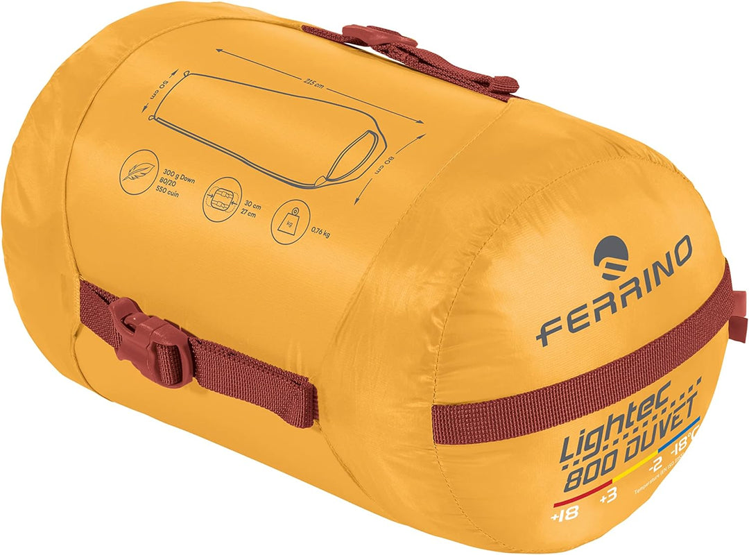 Ferrino Sleepingbag Lightech 800 Duvet RDS Down Schlafsack, Orange (Orange), Einheitsgrösse