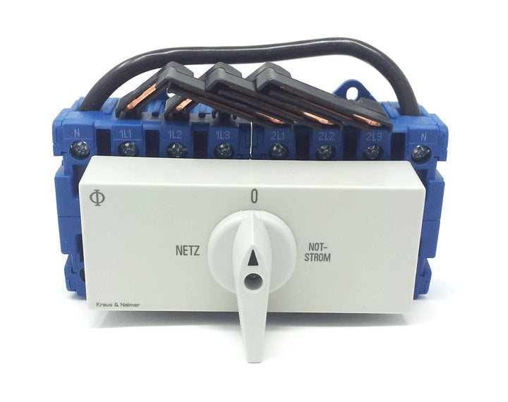 Kraus&amp;Naimer KG64B K950 VE2 +F437 Umschalter 4-polig 63A mit Stellung Netz 0 Notstrom Schnappbefesti