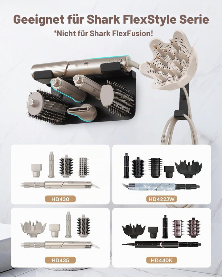 Föhn Halterung für Shark Flex Style 6 in1 Wandhalterung Kompatibel mit Shark Flex Style Aufsätze, Fö
