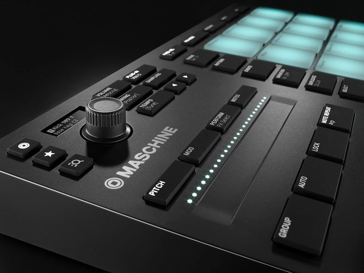 Native Instruments Maschine Mikro Mk3, USB MIDI Controller Drum Pad mit 16 Pads und Massive, Monark
