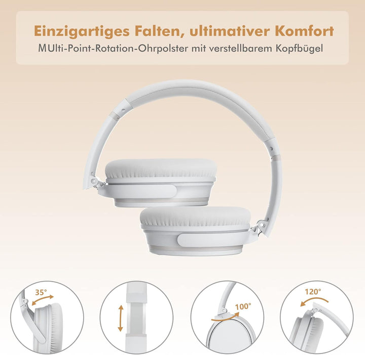 Srhythm NC25 Noise Cancelling Kopfhörer Bluetooth 5.3,Over Ear Headset mit Hi-Fi,Faltbar,Kabellos,50