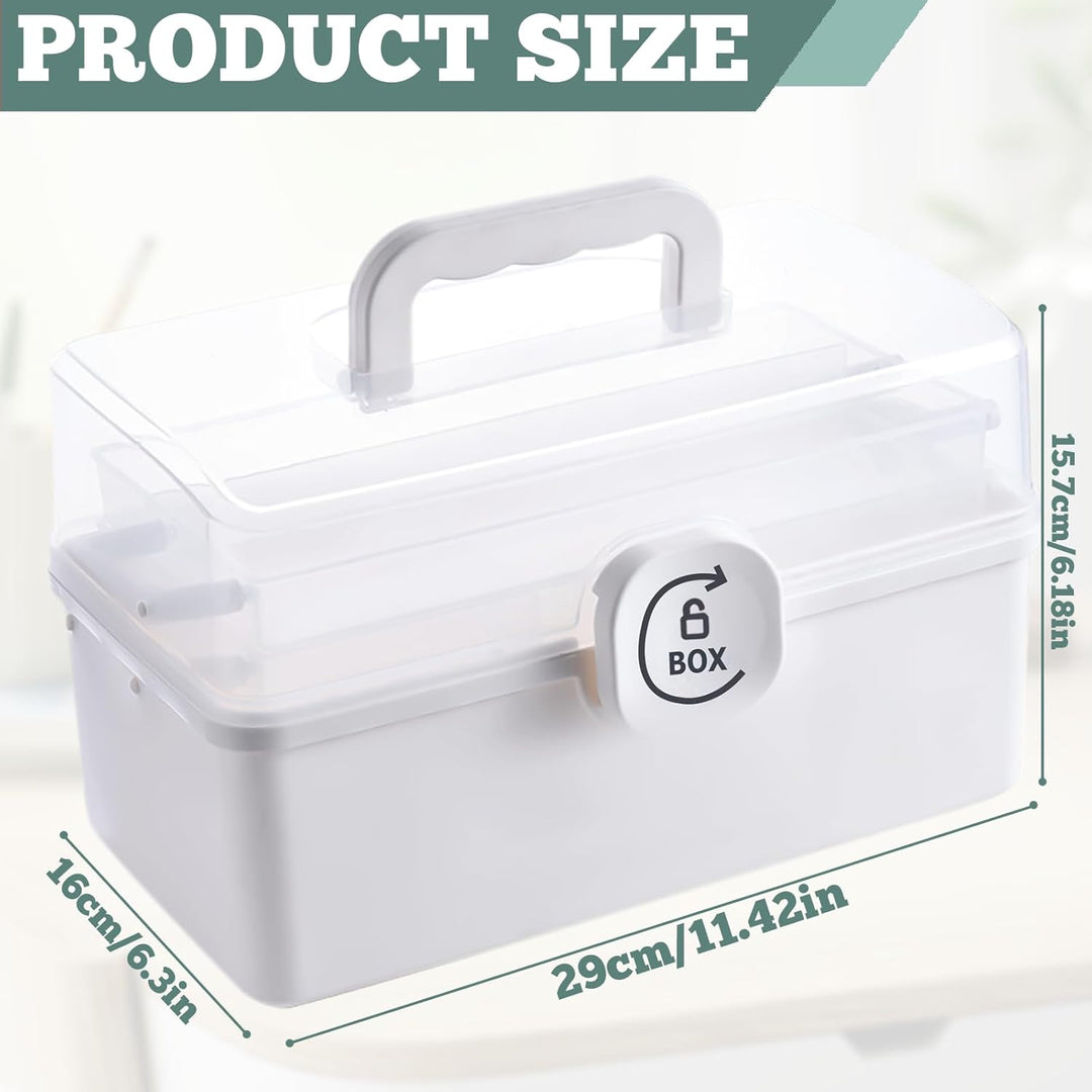 Hausapotheke Box Erste Hilfe Kasten Portable Medikamentenbox, 3 Ebene Medikamenten Organizer Multifu