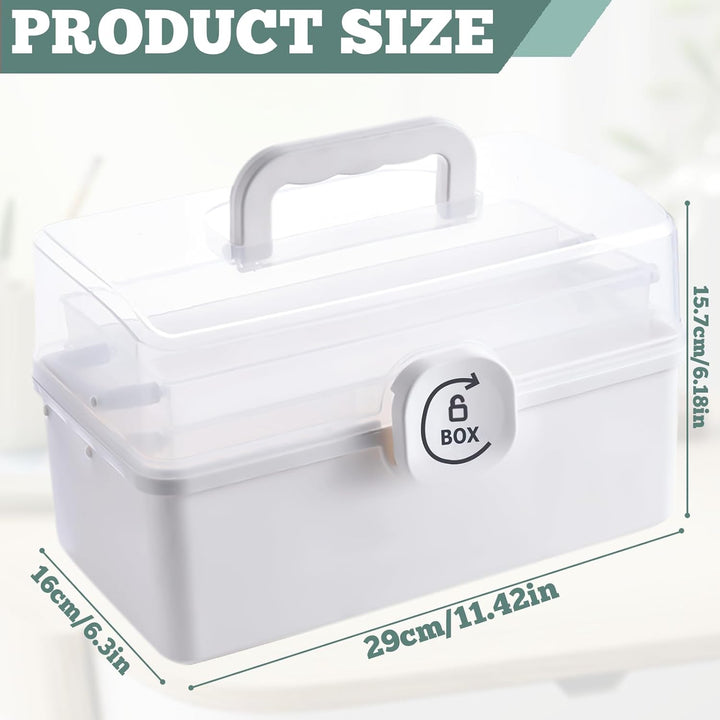 Hausapotheke Box Erste Hilfe Kasten Portable Medikamentenbox, 3 Ebene Medikamenten Organizer Multifu