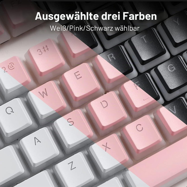 Redragon A130 Schwarze Pudding Tastenkappen, 104 Tasten Standard Doubleshot PBT Tastenkappensatz mit