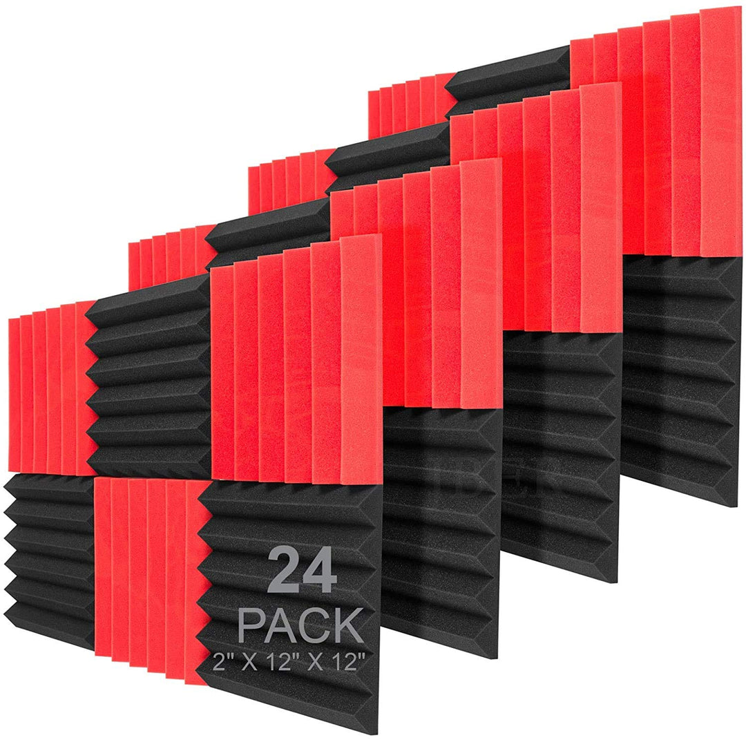 JBER Akustikplatten Studio Schaumstoffkeile Feuerfest Schalldicht Gepolstert Wandplatten 5,1 x 30,5