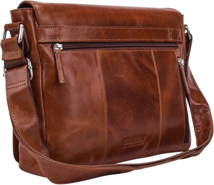 Leonhard Heyden Cambridge Kuriertasche mit Laptopfach 32 cm Cognac, Cognac