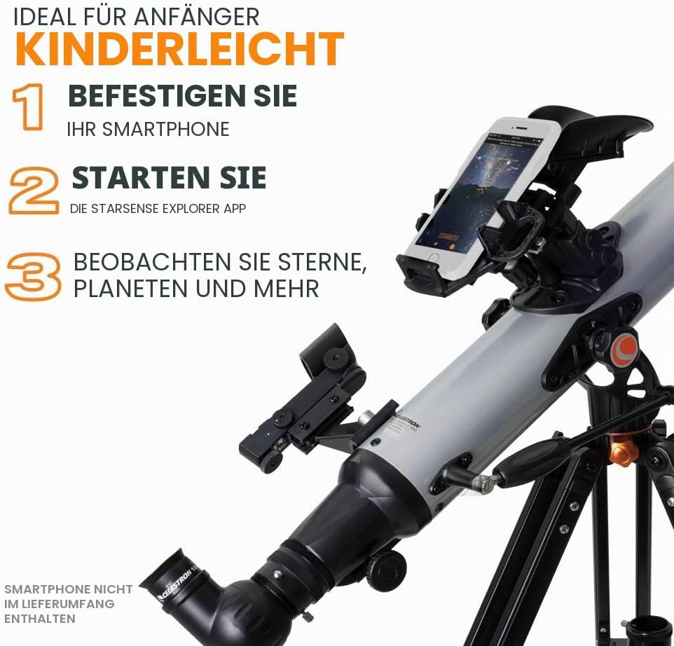 Celestron 22451 StarSense Explorer LT80AZ Smartphone-App-fähiges Dobson-Tischteleskop mit StarSense-